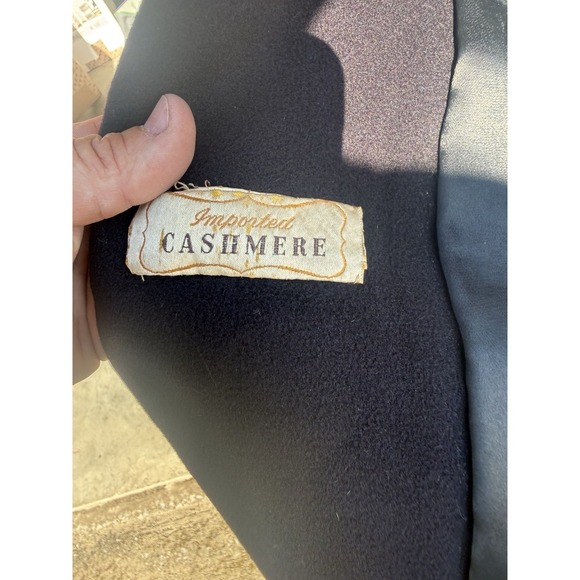 The Unbranded Brand Jackets & Blazers - Vintage Imported Cashmere Black Long Coat Satin Lined Women's Overcoat Jacket